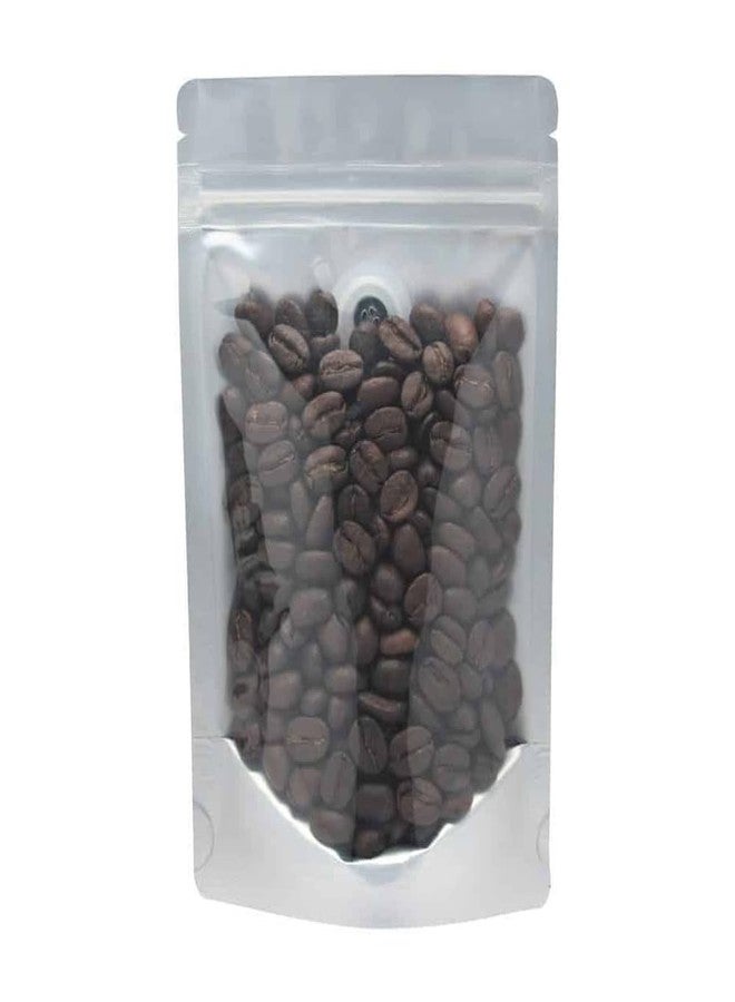 AwePackage Silver Stand Up Zipper Pouch Coffee Bag with Valve and Clear Front for Display (25, 16 oz) - Image 2
